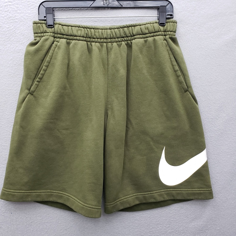 Nike Sportswear Club Fleece Sweat Shorts Olive Green Comfy Lounge Sweats Size M